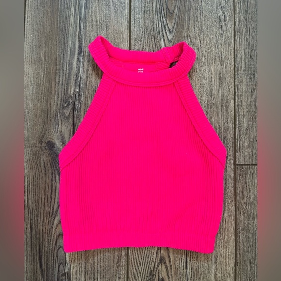 Aerie Bright Pink Ribbed Tank Top - Picture 1 of 4